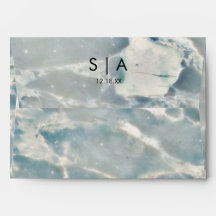 Strand Zee Glass Ocean Blues Huwelijk Monogram