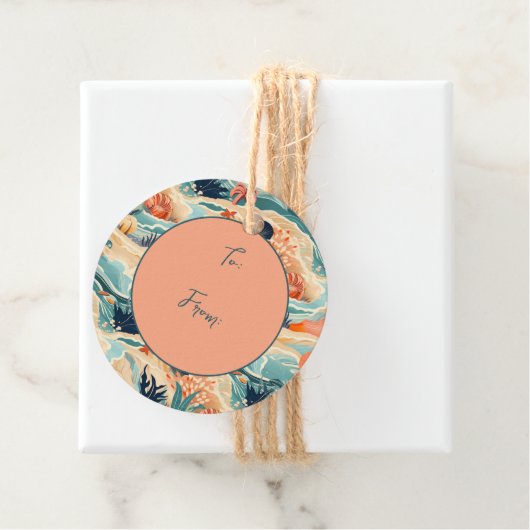 Strand Zee leven Bedankjes Labels (In situ)