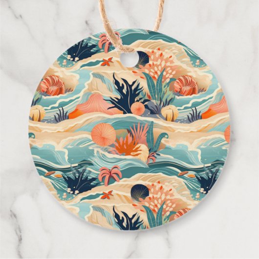 Strand Zee leven Bedankjes Labels (Achterkant)