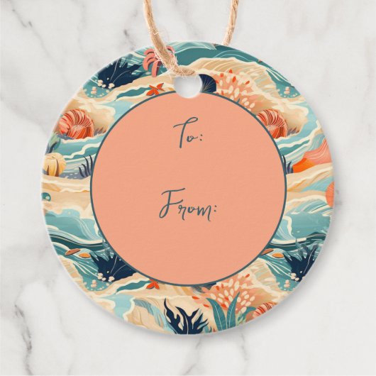 Strand Zee leven Bedankjes Labels (Voorkant)