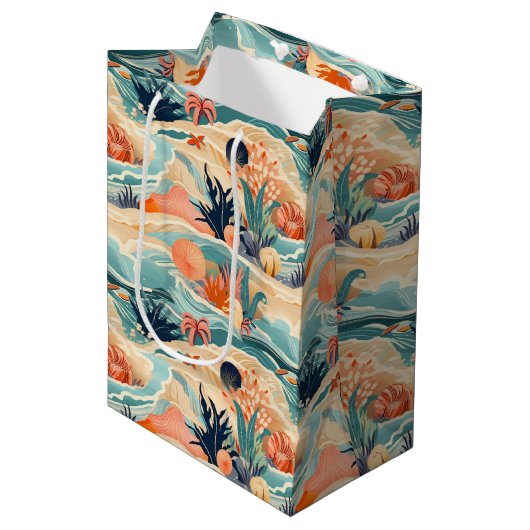 Strand Zee leven Medium Cadeauzakje (Voorkant Gekanteld)