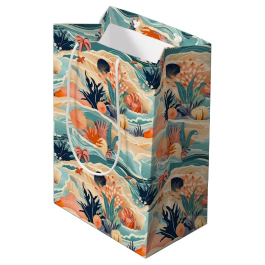 Strand Zee leven Medium Cadeauzakje (Achterkant Gekanteld)