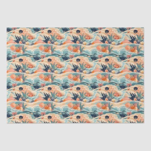 Strand Zee leven Tissuepapier (Voorkant)