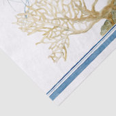 Strand Zee Life Koraal Krab Jelly Vis Blauw n Wit Tissuepapier (Detail)