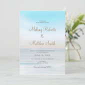 Strand Zee Ocean Beach thema bruiloft Kaart (Staand voorkant)