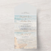 Strand Zee/Oceanside bruiloft All In One Uitnodiging (Binnen)