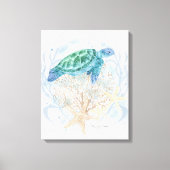 Strand Zee Schildpad Koraal Zeesterren Kust Waterv Canvas Afdruk (Voorkant)