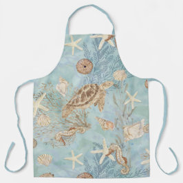 Strand Zee Schildpad Oceaan Zeepaardschelpen Zeest Schort