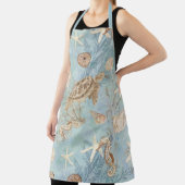 Strand Zee Schildpad Oceaan Zeepaardschelpen Zeest Schort (Insitu)