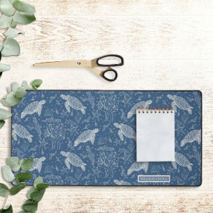 Strand Zee Schildpadden Kustkoraal lijn Art Navy B Bureaumat