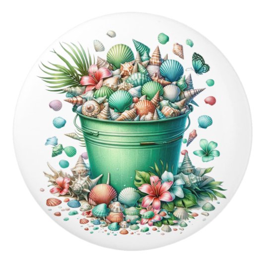 Strand Zee Shell Ladeknoppen - SRF Keramische Knop (Voorkant)