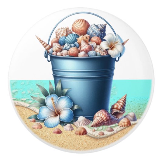 Strand Zee Shell Ladeknoppen - SRF Keramische Knop (Voorkant)