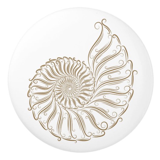 Strand Zee Shell Ladeknoppen - SRF Keramische Knop (Voorkant)