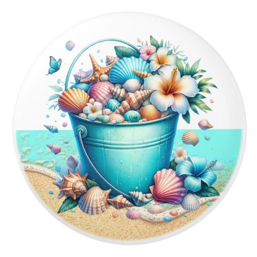 Strand Zee Shell Ladeknoppen - SRF Keramische Knop (Voorkant)