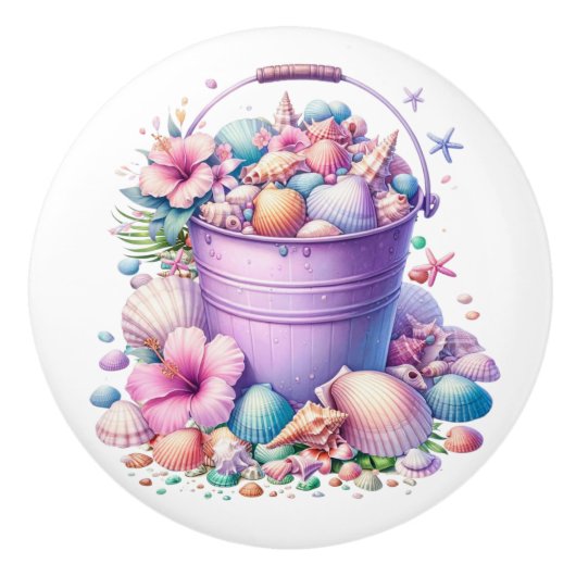 Strand Zee Shell Ladeknoppen - SRF Keramische Knop (Voorkant)