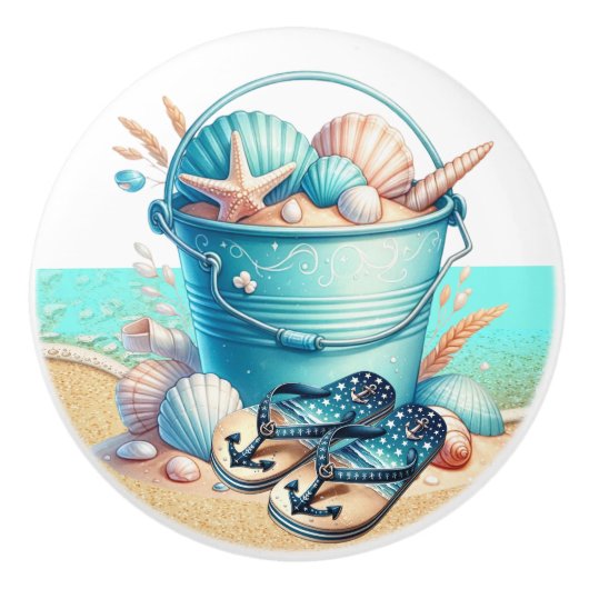 Strand Zee Shell Ladeknoppen - SRF Keramische Knop (Voorkant)