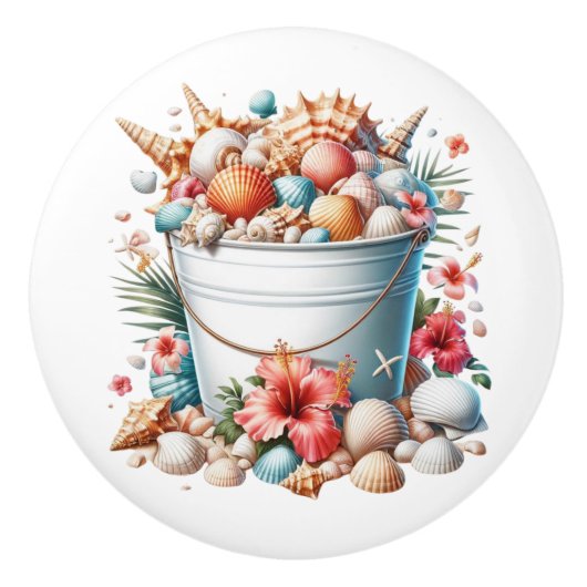 Strand Zee Shell Ladeknoppen - SRF Keramische Knop (Voorkant)