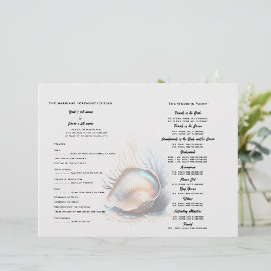 Strand zee shell nautische zee schelpen 3D chic (Staand voorkant)