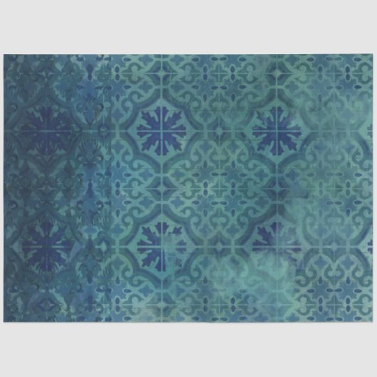  Strand Zee Shore Navy Blauw Houtpatroon Tissuepapier (Voorkant)