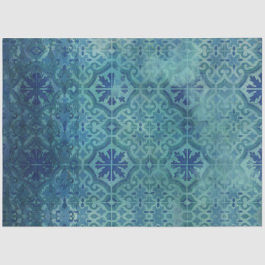 Strand Zee Shore Wood Navy Blue Tegel Decoupage Tissuepapier (Voorkant)