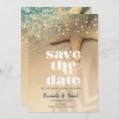 Strand Zee ster String Lights Save The Date (Voorkant / Achterkant)