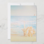 Strand,Zee ster, Zee schelp Bewaar de datum Save The Date (Achterkant)