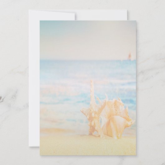 Strand,Zee ster, Zeeschelp Bewaar de datum Save The Date (Achterkant)