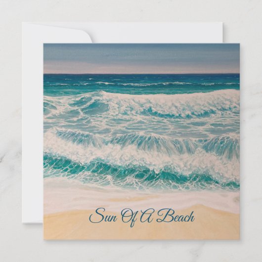 Strand Zee Surf Zon van een strand Kaart (Voorkant)