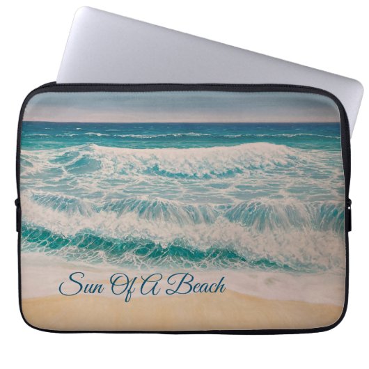 Strand Zee Surf Zon van een strand Laptop Sleeve (Voorkant)