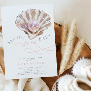 Strand Zee U binnenkort Baby shower Kaart