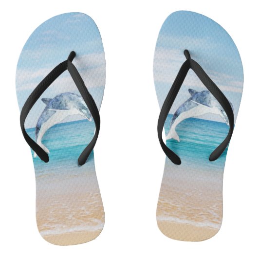Strand,Zee,Zand,Dolfijn Teenslippers (Voetbed)