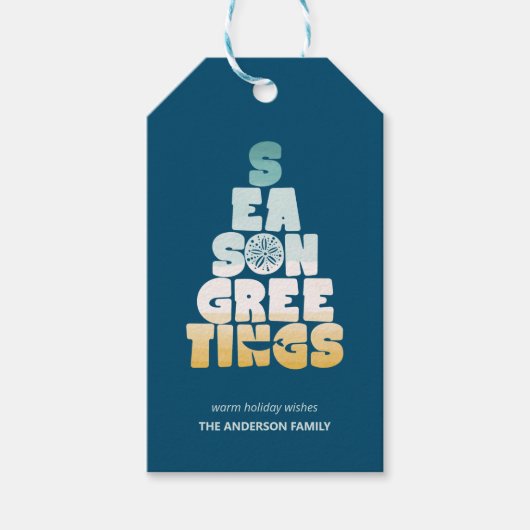 Strand Zeeen en groeten Cadeaulabel (Voorkant)