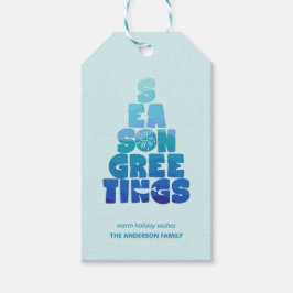 Strand Zeeen en groeten Cadeaulabel