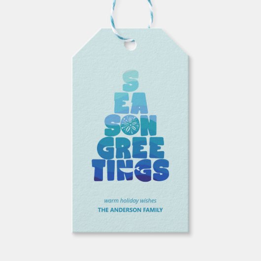 Strand Zeeen en groeten Cadeaulabel (Voorkant)