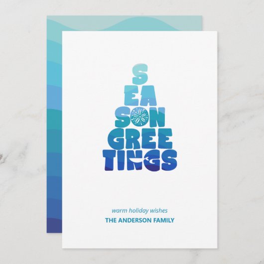 Strand Zeeen en groeten Feestdagenkaart (Voorkant / Achterkant)