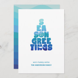 Strand Zeeen en groeten Feestdagenkaart