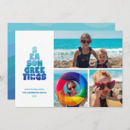 Strand Zeeen en groeten Feestdagenkaart