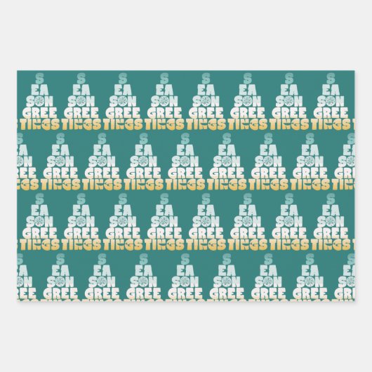 Strand Zeeen en groeten Inpakpapier Vel (Voorkant)