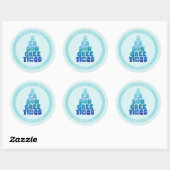 Strand Zeeen en groeten Ronde Sticker (Vel)