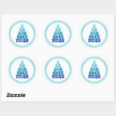 Strand Zeeen en groeten Ronde Sticker (Vel)