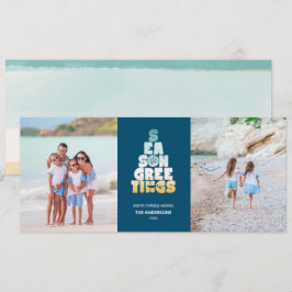 Strand Zeeën En Groetjes Feestdagenkaart