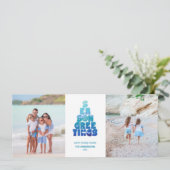 Strand Zeeën En Groetjes Feestdagenkaart (Staand voorkant)