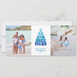 Strand Zeeën En Groetjes Feestdagenkaart