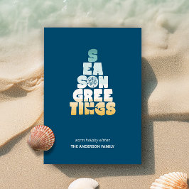 Strand Zeeën En Groetjes Feestdagenkaart