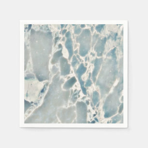 Strand Zeeglas Oceaanblauw Teal & Aqua Marmer Servetten