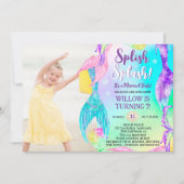 Strand zeemeermin staarten oceaan foto Kids verjaa Kaart (Voorkant)