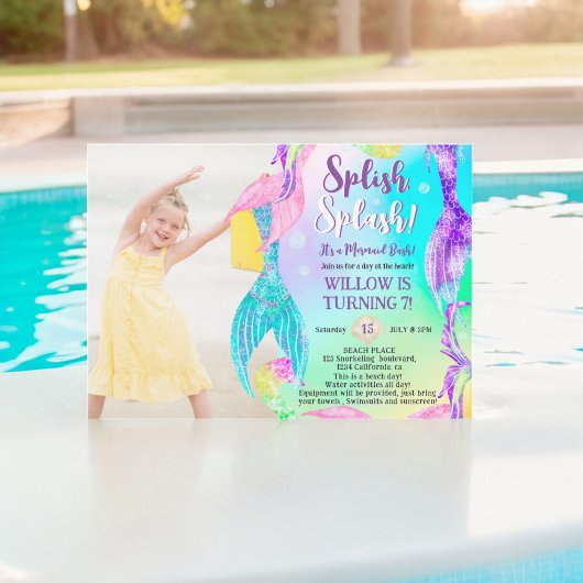 Strand zeemeermin staarten oceaan foto Kids verjaa Kaart