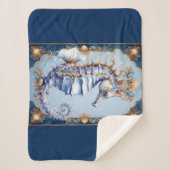 Strand zeepaard schelp resort beddengoed sherpa deken (Voorkant)