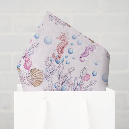 Strand zeepaardje patroon feest tissue tissuepapier (Cadeauzakje)