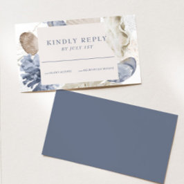 Strand Zeeschelp Blauwe Trouw RSVP Kaart